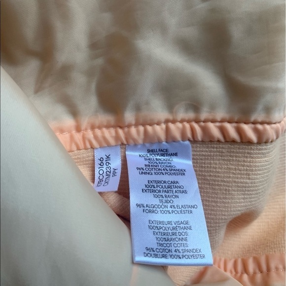 Calvin Klein Jacket Leather Pink Orange Gold Collarless Long Sleeve Coat White - Picture 13 of 13